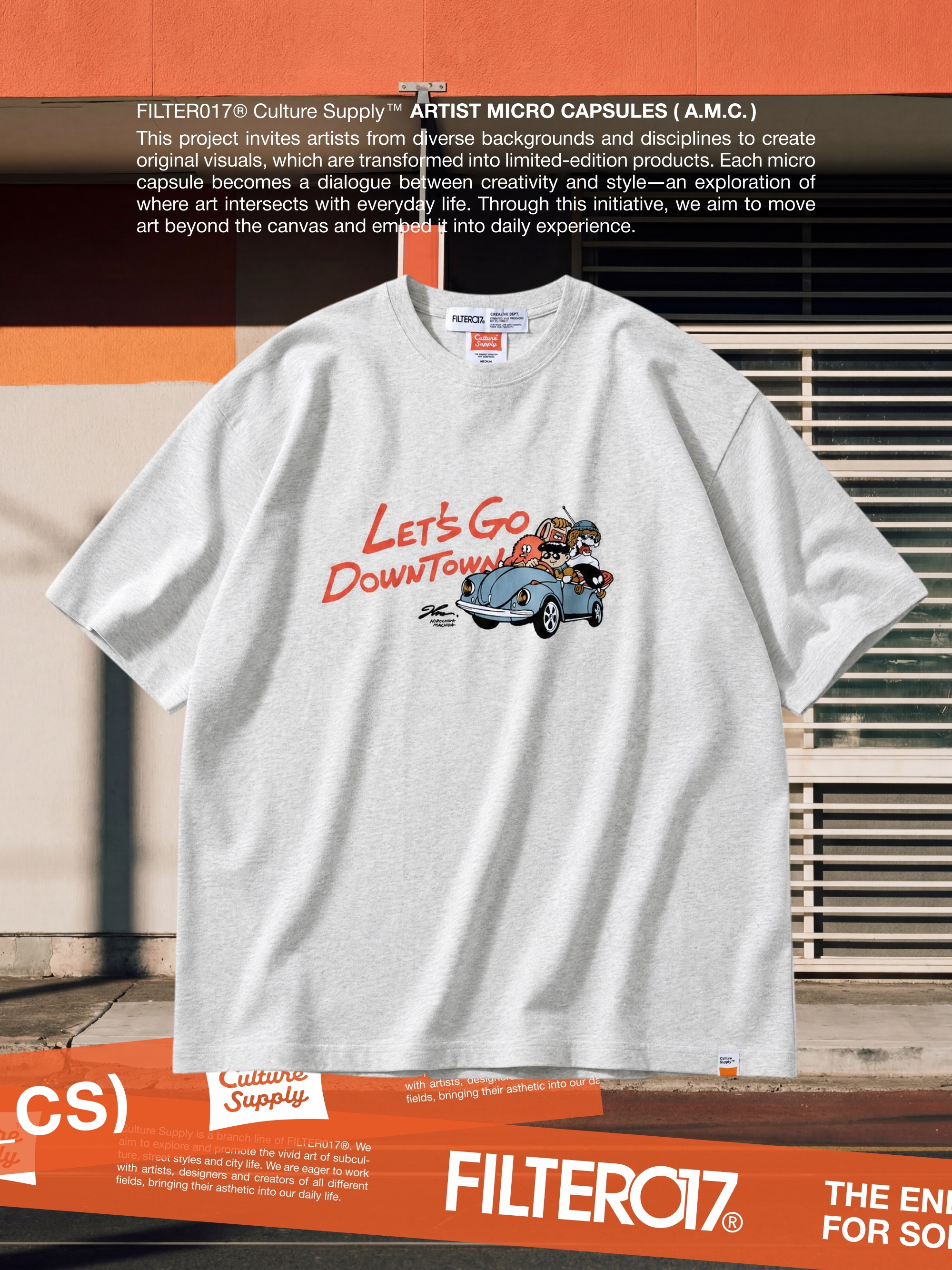 FILTER017® Culture Supply™｜A.M.C. Vol. 005 - 町田ヒロチカ "Let's Go Downtown" Tee
