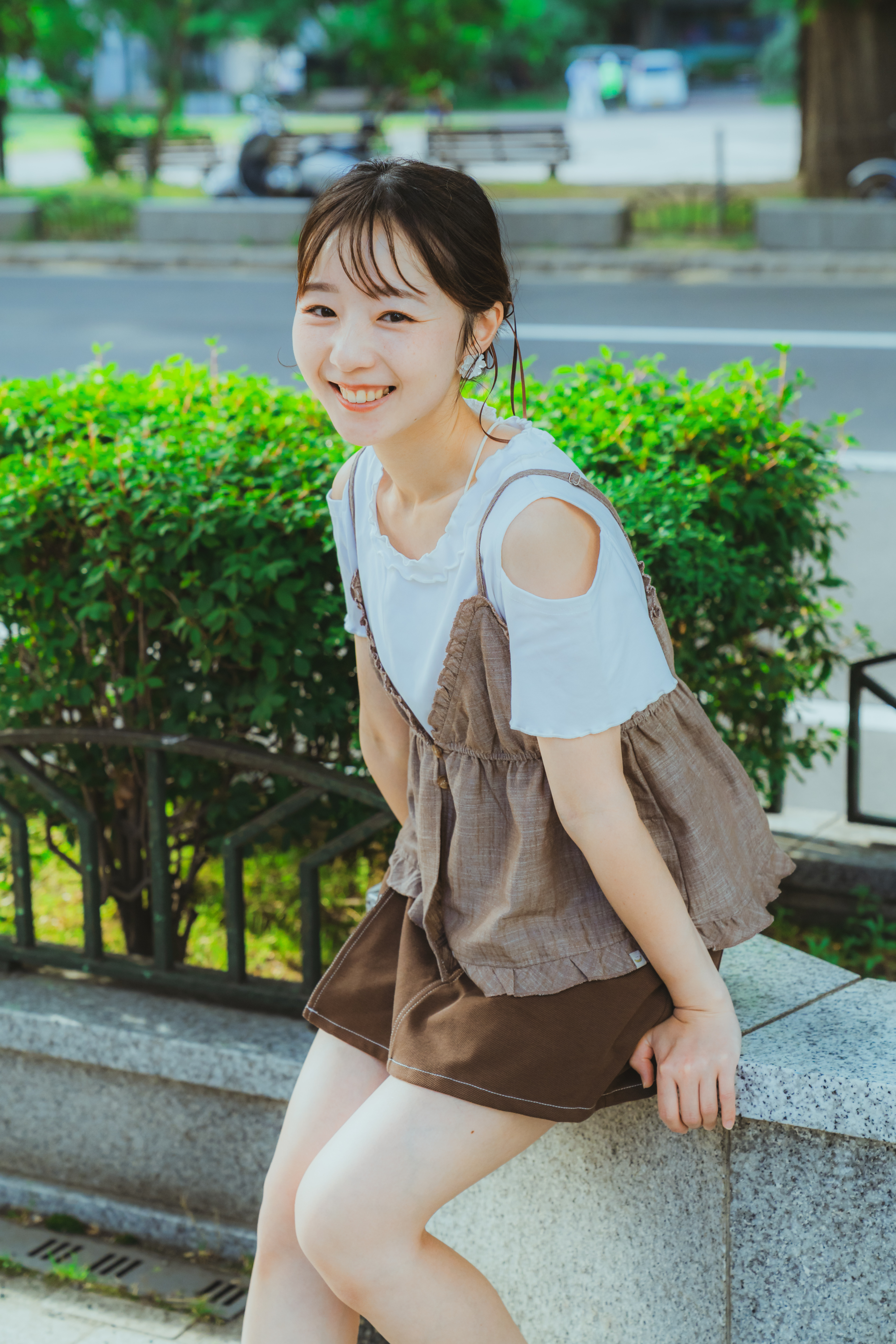兩色 / 法式田園感棉麻V領馬甲 / Rustic Chambray V-Neck Peplum Top