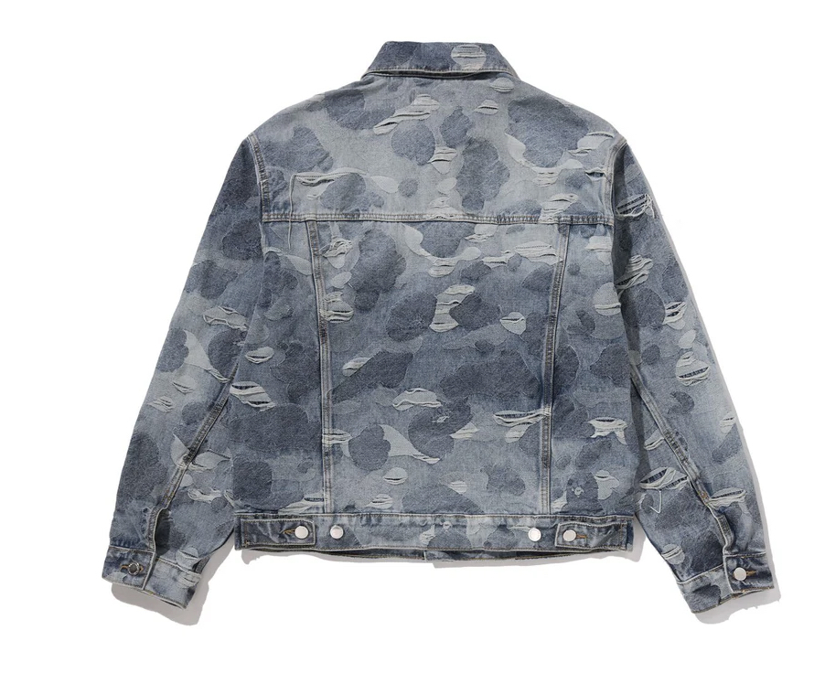 【BAPE男生】0704發售SOLID CAMO JACQUARD DENIM TRUCKER JACKET