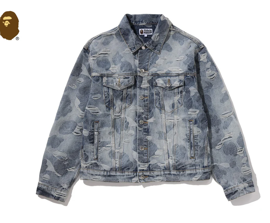【BAPE男生】0704發售SOLID CAMO JACQUARD DENIM TRUCKER JACKET