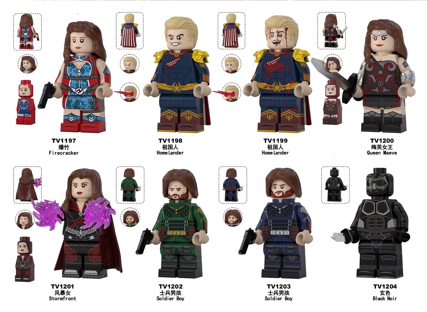 The Boys Custom Minifigures Set Fit Lego TV6224