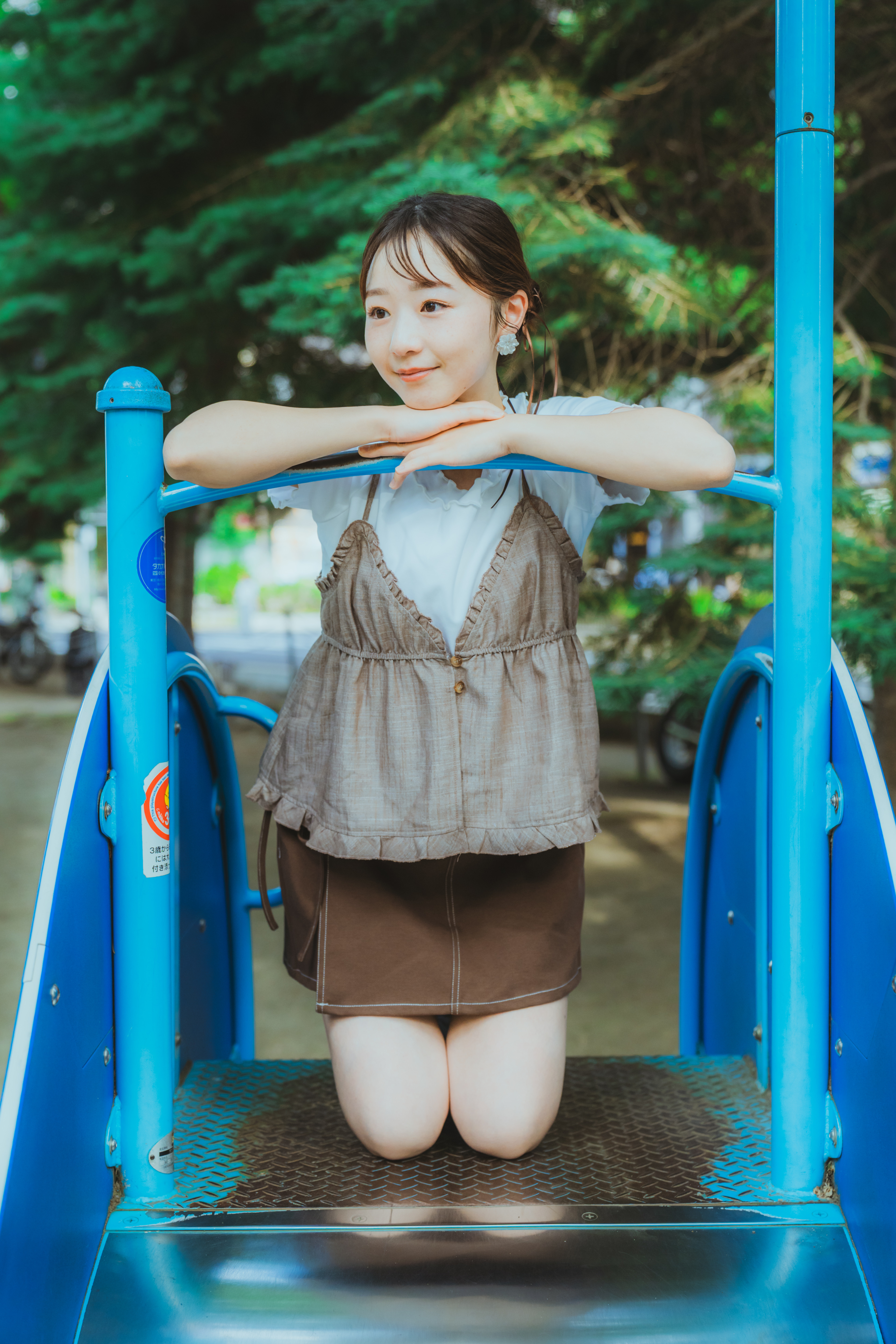 兩色 / 法式田園感棉麻V領馬甲 / Rustic Chambray V-Neck Peplum Top