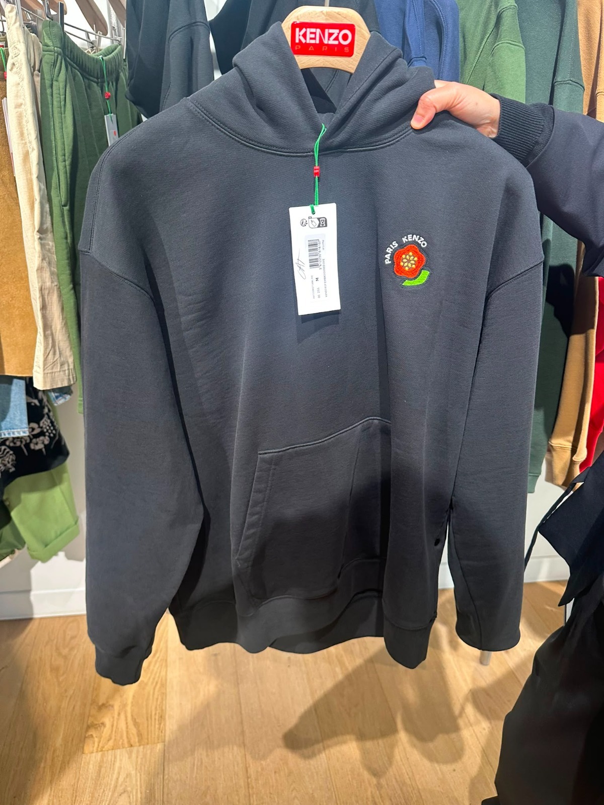 LYS02027 Kenzo 新款小花連帽衛衣黑色