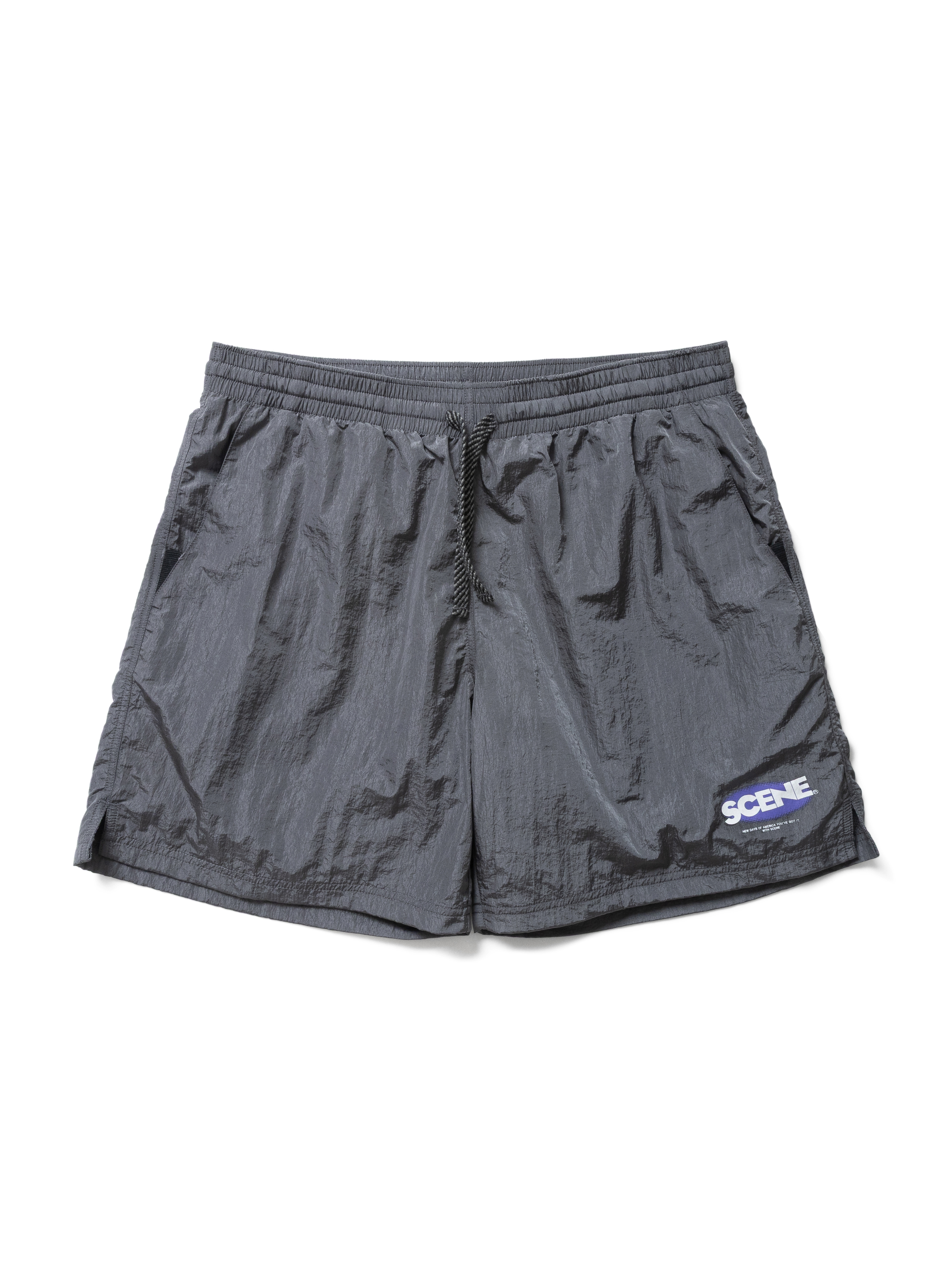 SC METAL NYLON TRACK SHORTS // GRY