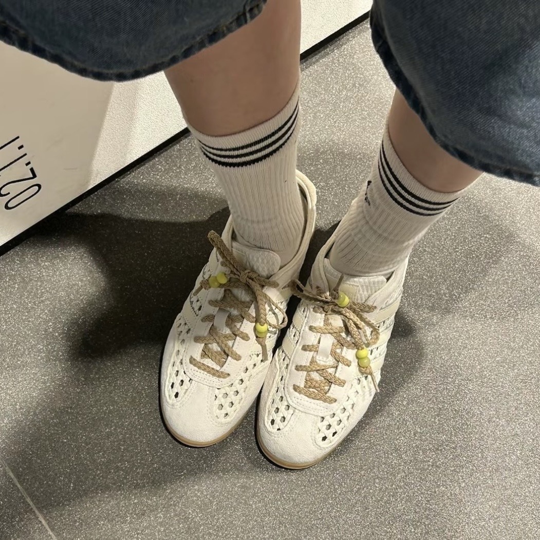ADIDAS ORIGINALS GAZELLE LO PRO 奶油白 編織 焦糖底 女鞋 KH6236