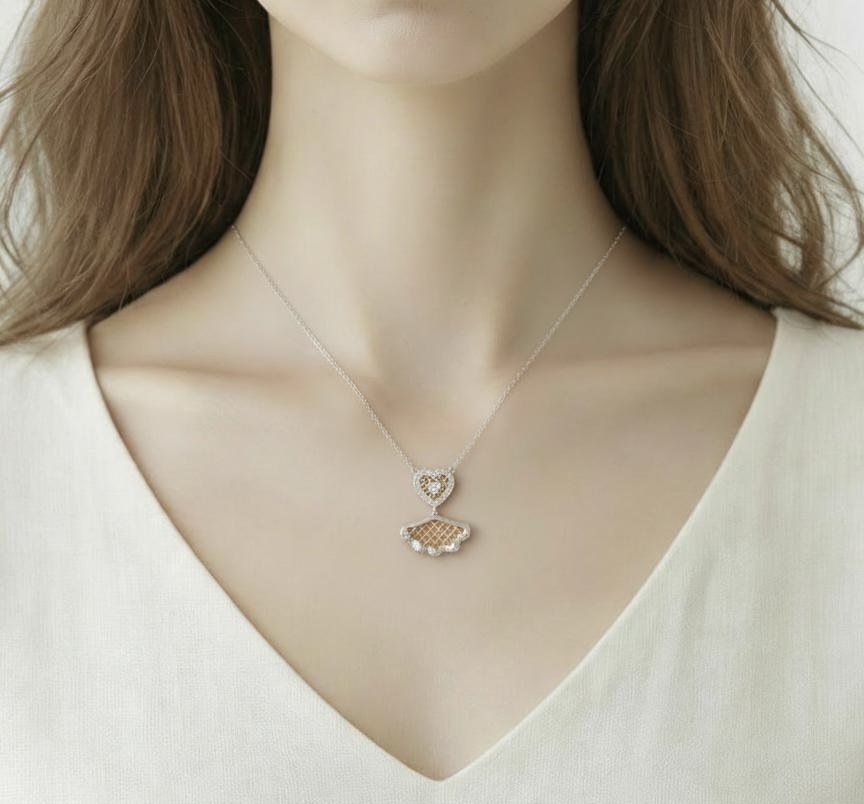 (J) 芭蕾心跡頸鏈S925 (復古金+厚銀) #銀飾 #X02541 #0907AP