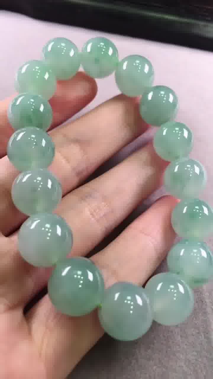翡翠手串 (12.5mm直徑),天然翡翠A玉, 緬甸玉, Jade, Jadeite