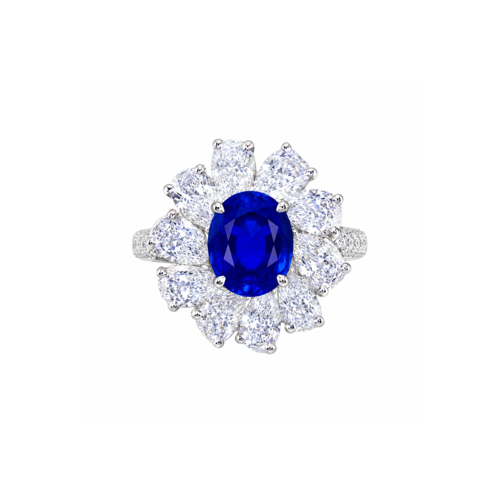 GIA、Lotus雙證｜2.64克拉克什米爾無燒藍寶石戒指