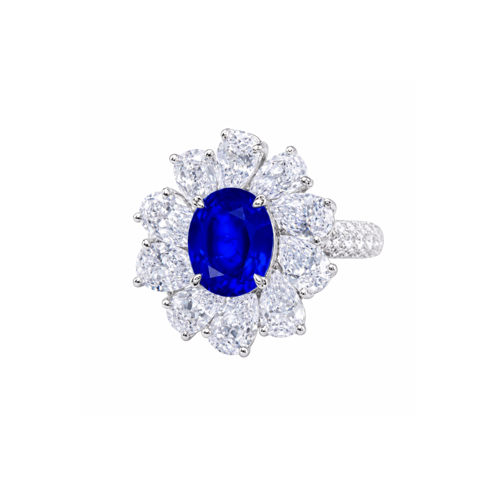 GIA、Lotus雙證｜2.64克拉克什米爾無燒藍寶石戒指