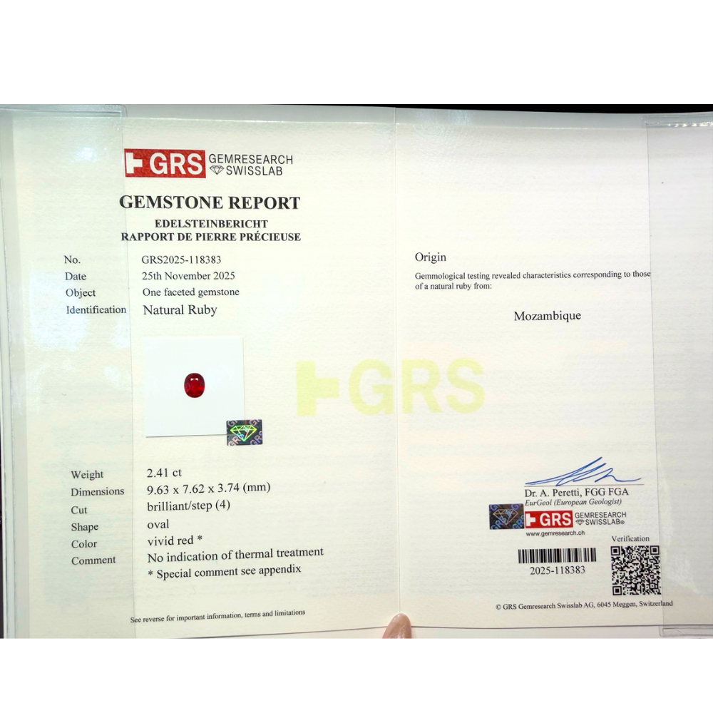 GRS｜無燒鴿血紅寶石戒墜兩用款