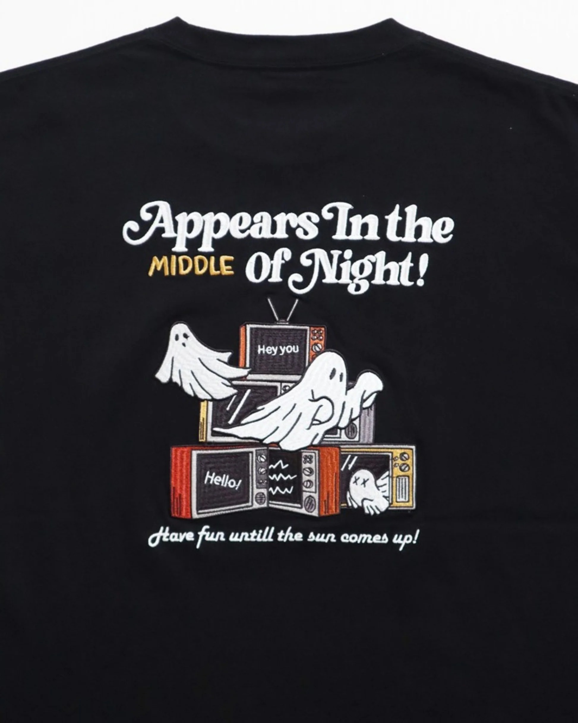 【 Power To The People｜幽靈電視機刺繡短TEE - 2色 】