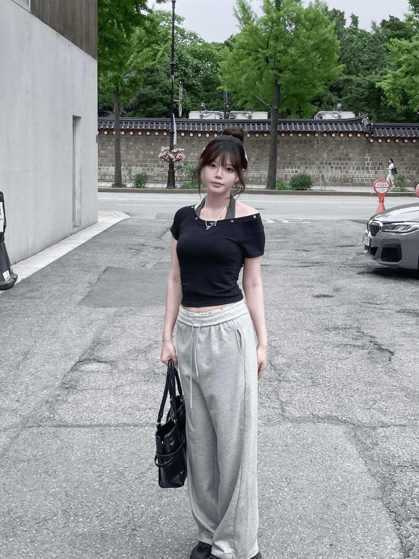反褶間紋褲頭可束腳棉褲〈🇰🇷DAY 2〉