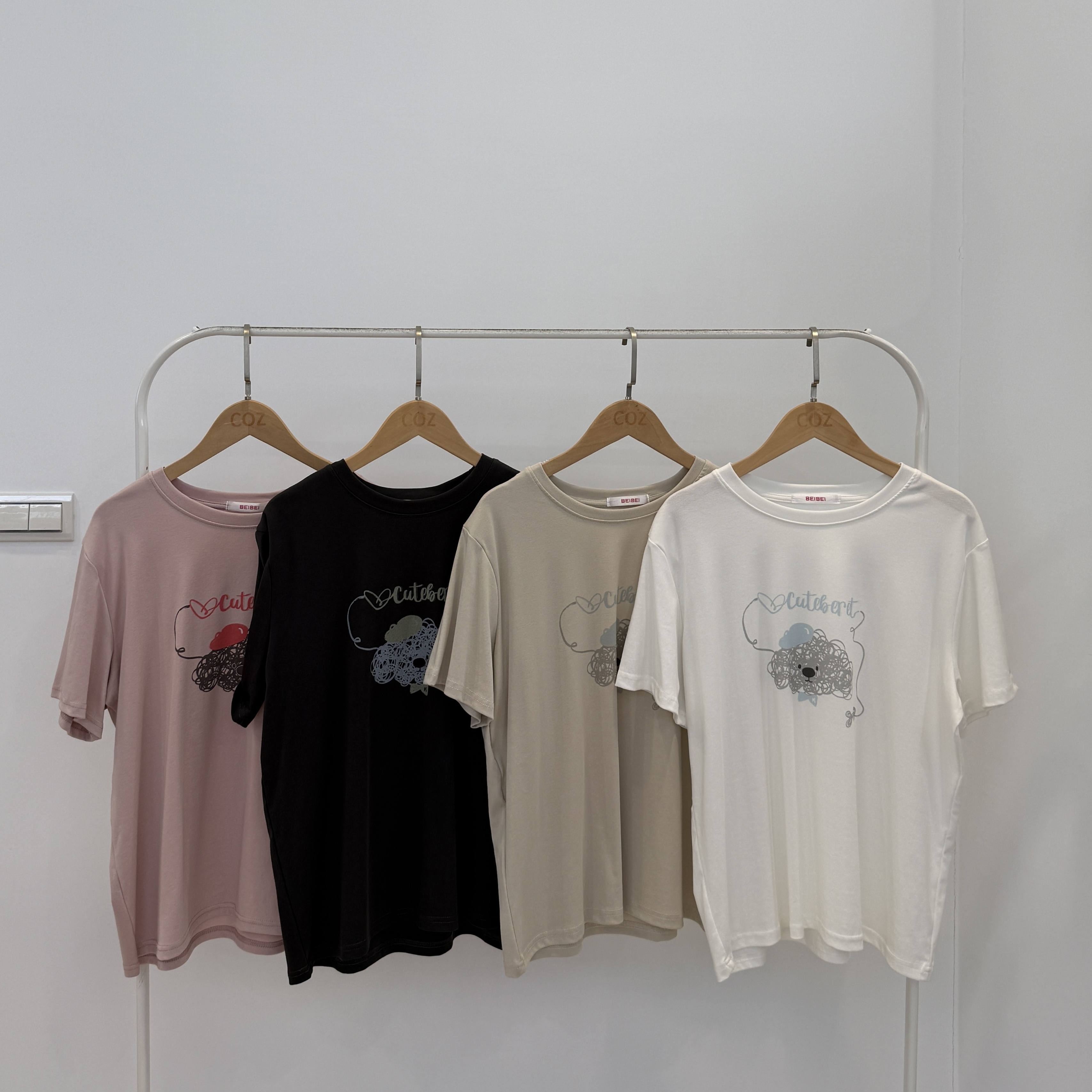 捲毛狗涼感棉中版Tee (4色) _30063