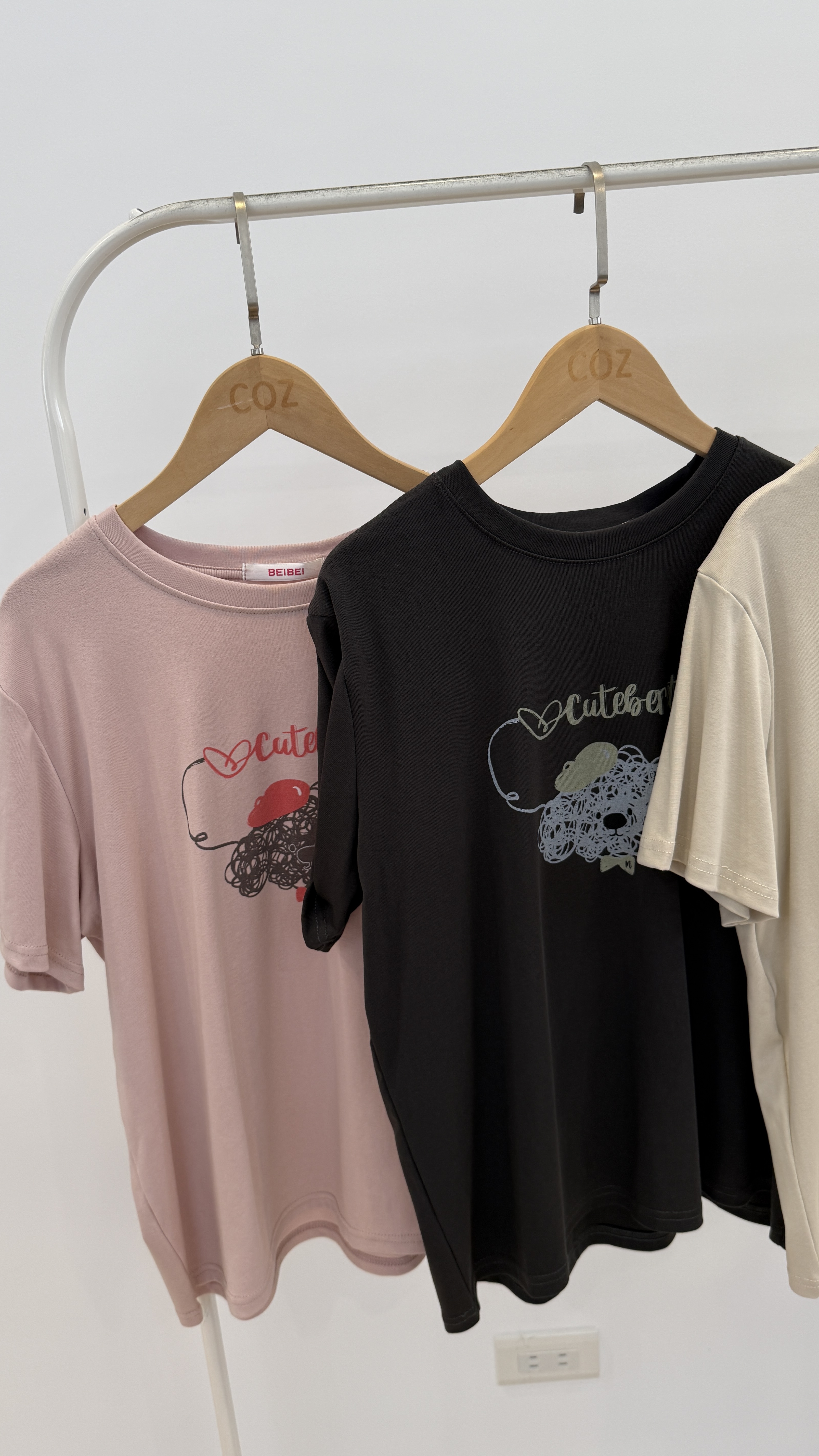 捲毛狗涼感棉中版Tee (4色) _30063