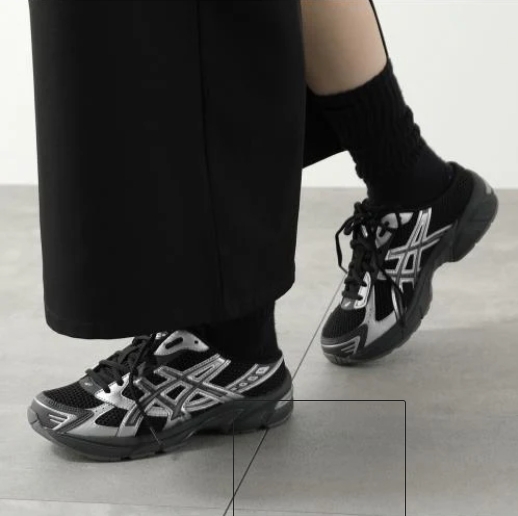 ASICS 休閒鞋 GEL-1130 MULE 黑銀 穆勒鞋 情侶鞋 男女 1203B048001