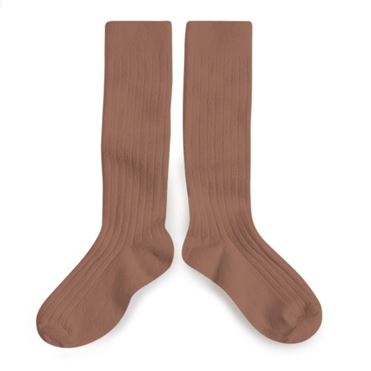 (預購) COLLEGIEN 羅紋長襪 La Haute - 326 Mocha Mousse 摩卡慕斯