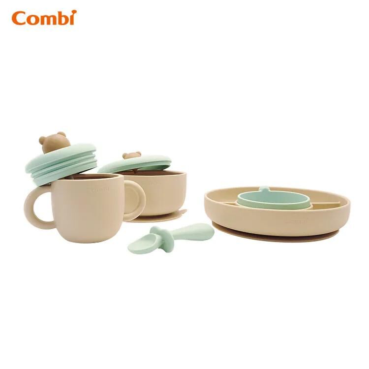 Combi 小熊鉑金矽膠餐具禮盒套裝 81408