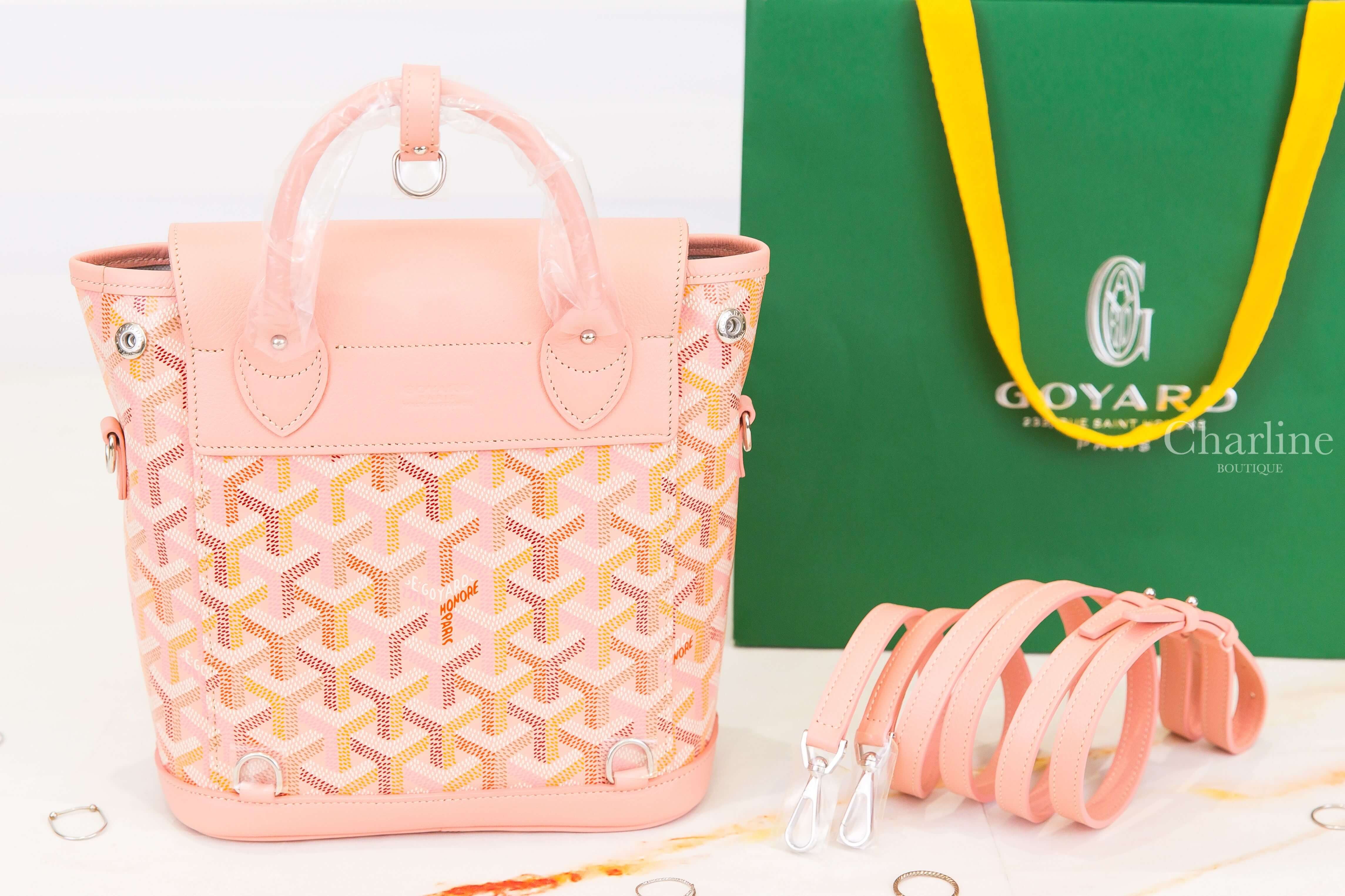 Goyard Alpin Mini Backpack Multicoloured 限定色腮紅粉帆布小牛皮迷你手提後背包-Charline Boutique 精品代購
