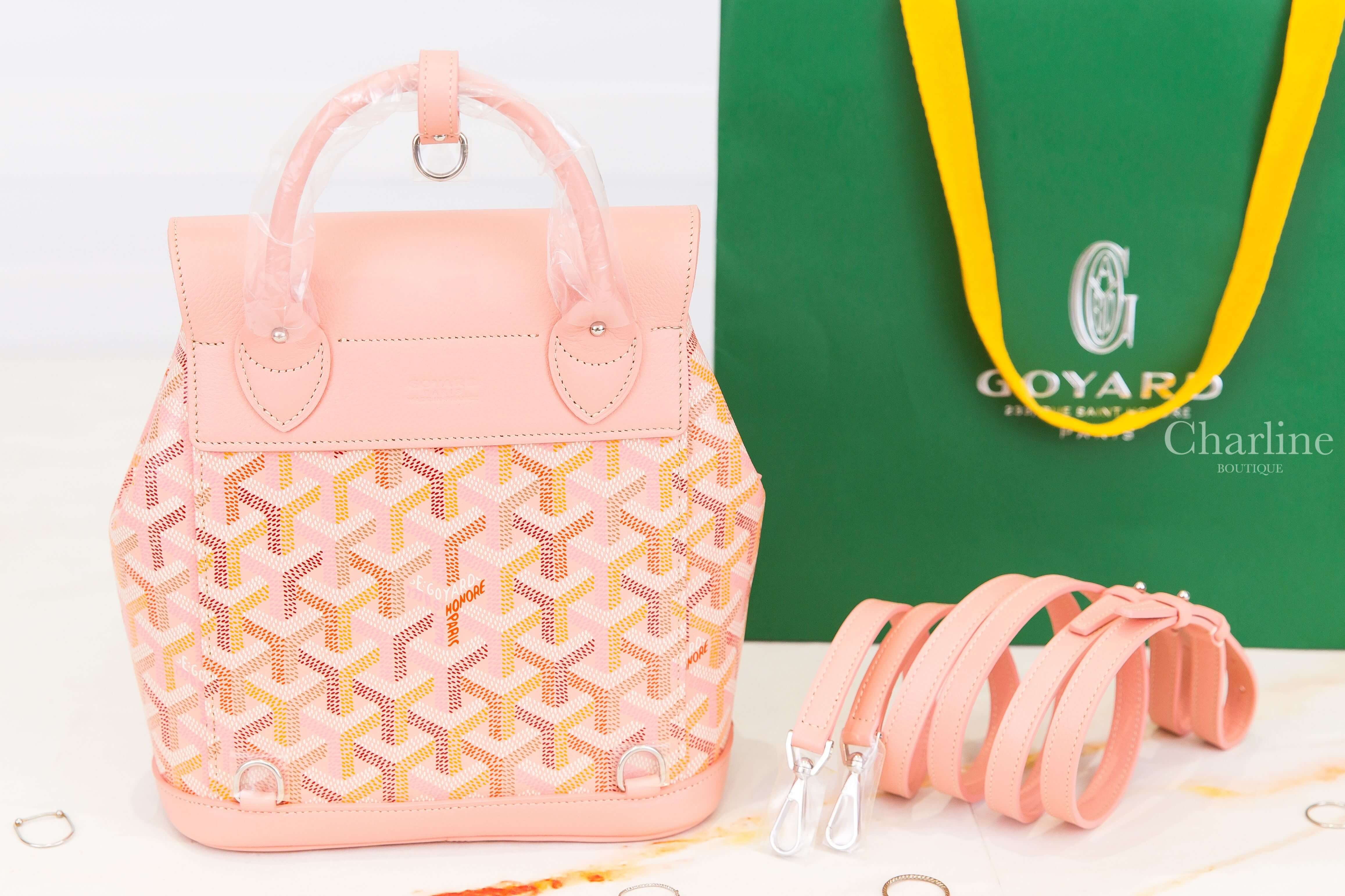 Goyard Alpin Mini Backpack Multicoloured 限定色腮紅粉帆布小牛皮迷你手提後背包-Charline Boutique 精品代購