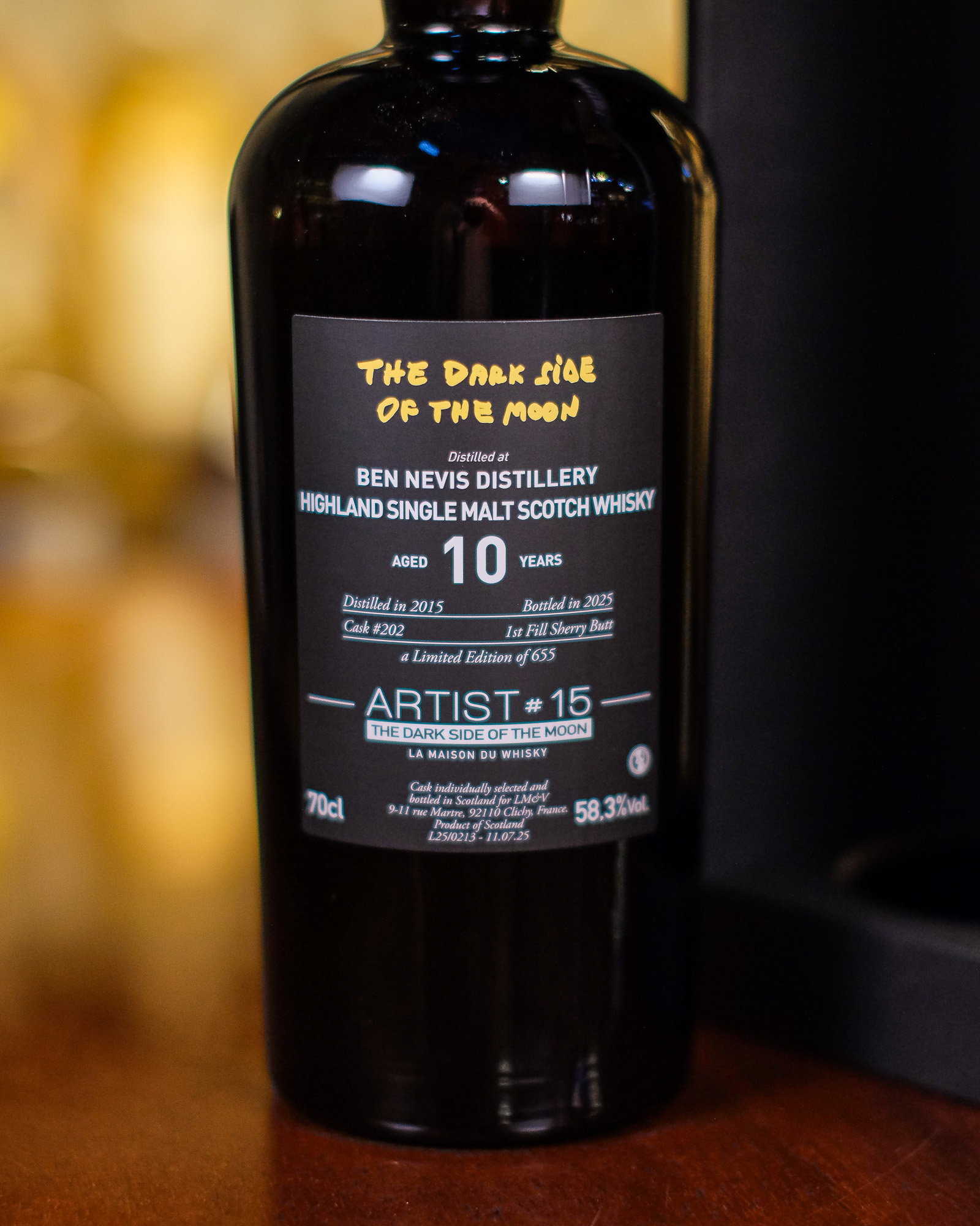Ben Nevis 2015/2025 10YO #202 58.3% La Maison du Whisky - Artist #15 The Dark Side of The Moon