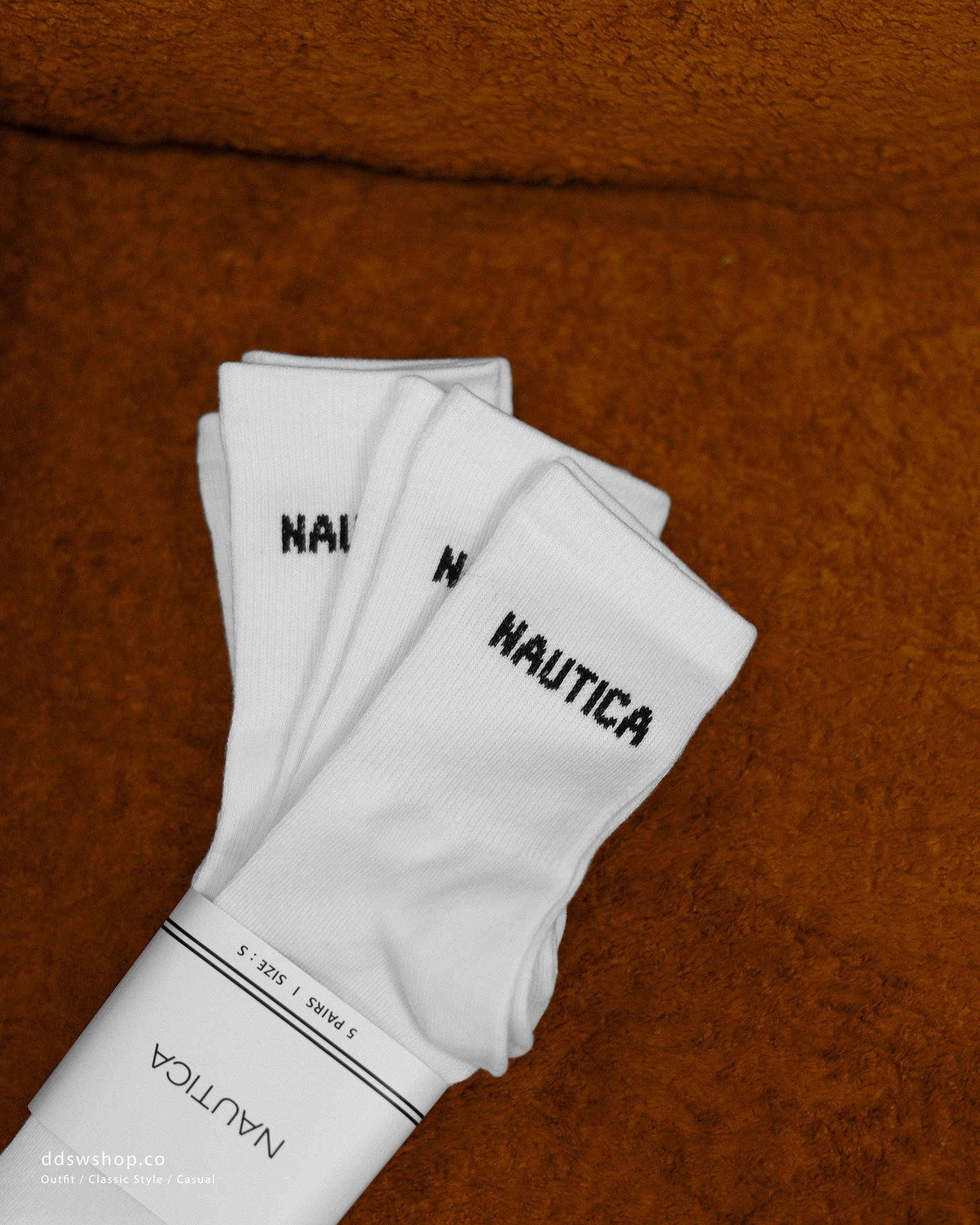"代購" Nautica 經典款中筒襪 五雙一組