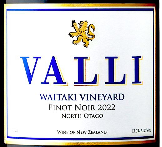 Valli Waitaki Vineyard Pinot Noir 2022 (RP94)