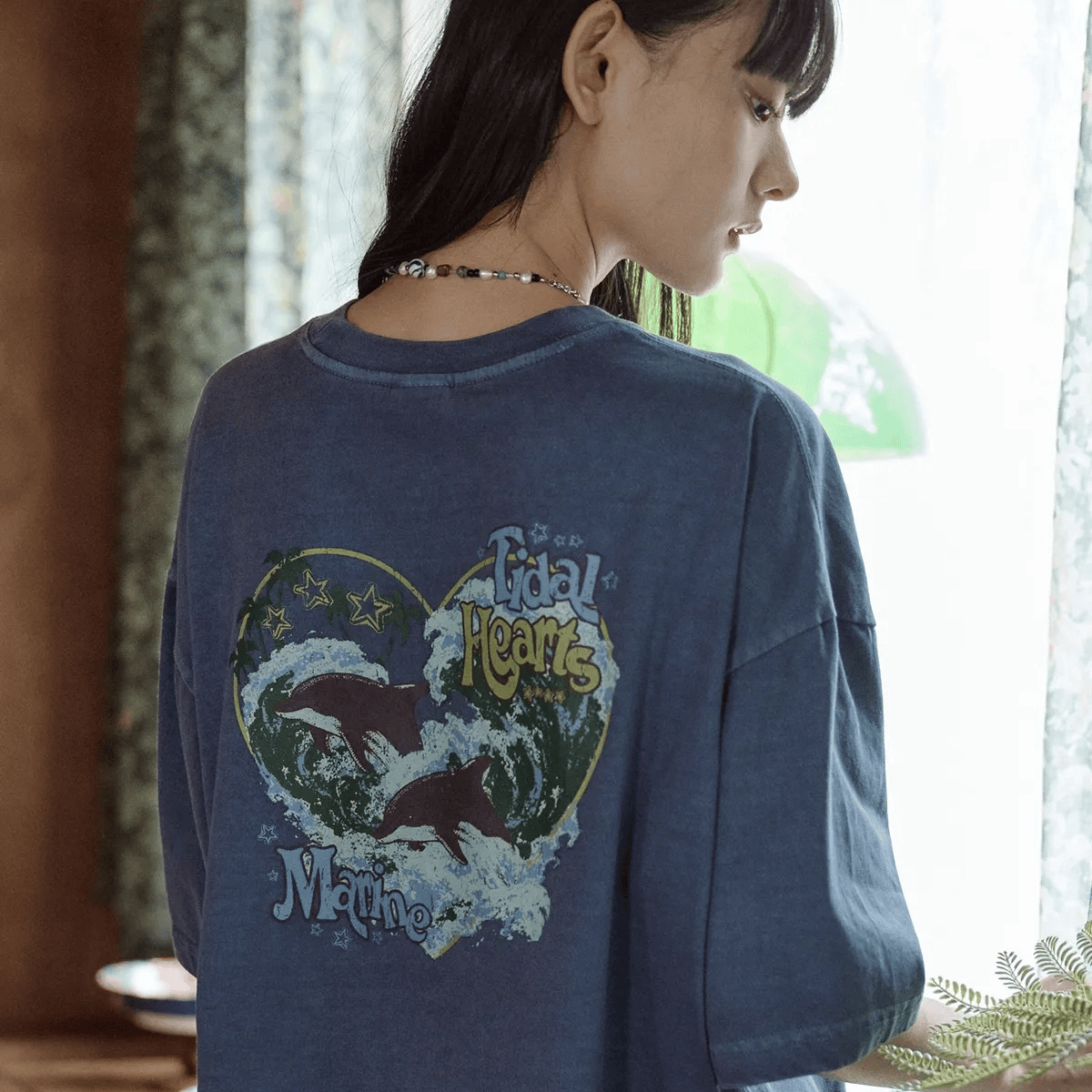 CPGN STUDIO｜Dolphin Hearts Pigment T-Shirt [2 colors] CP255
