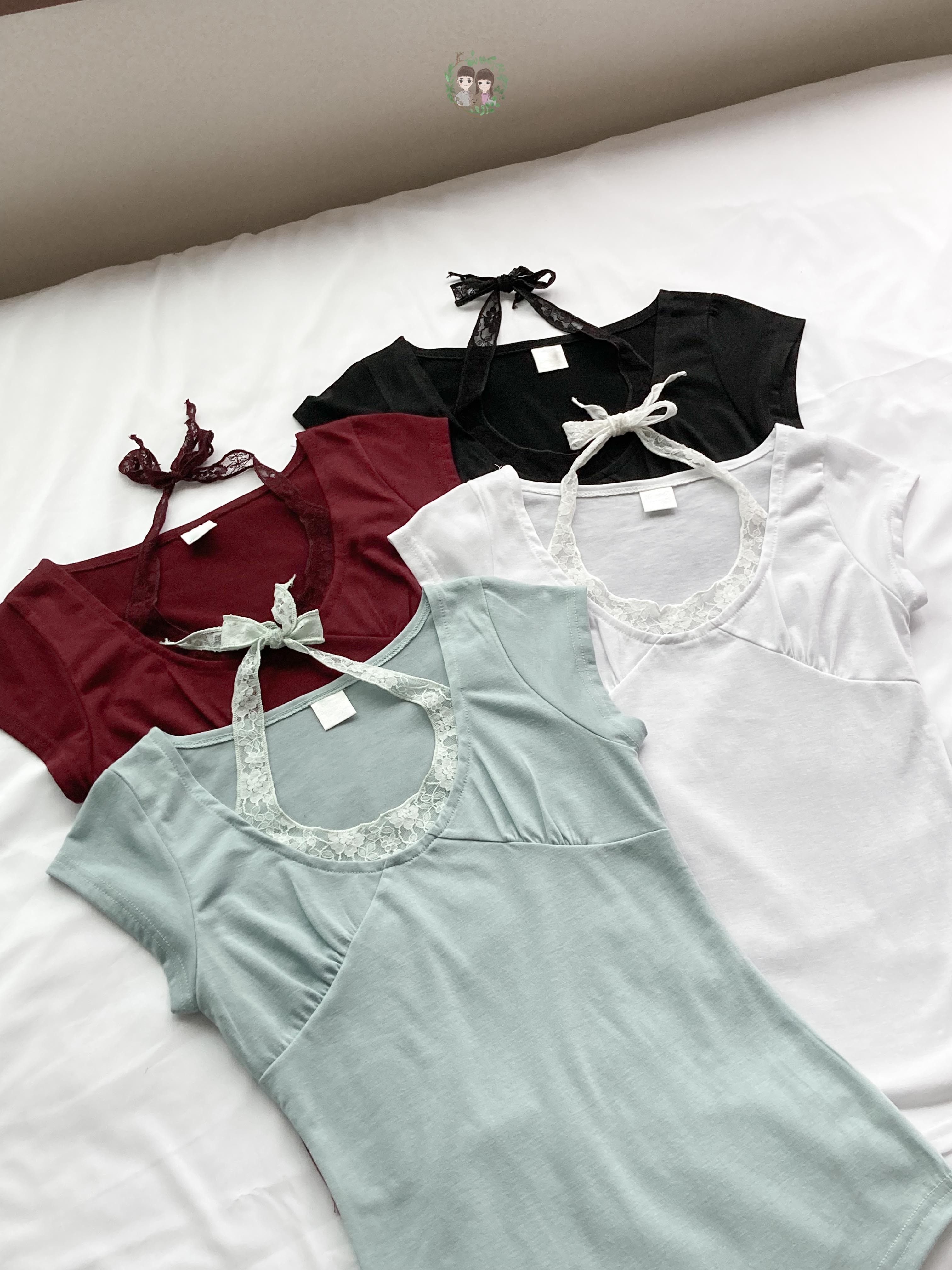 Laces Inner ♡ 亞裔風修身短袖上衣〈🇰🇷DAY 2〉