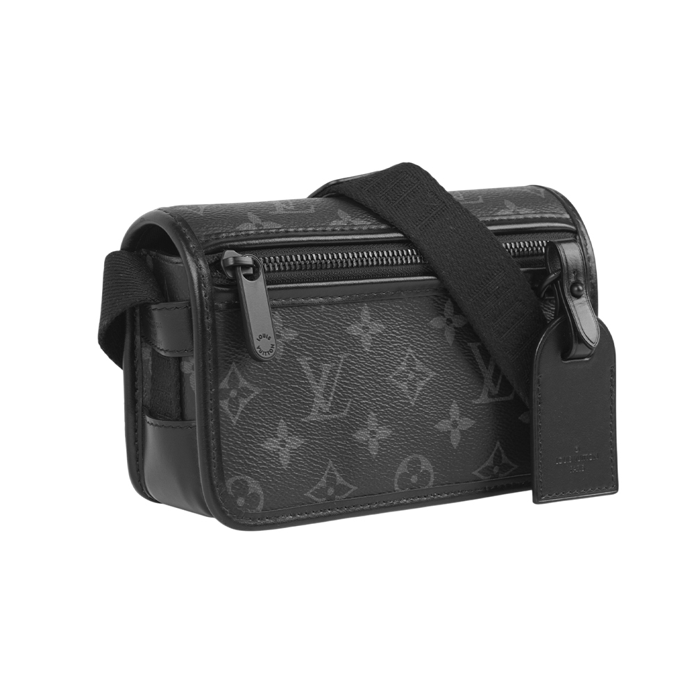 【Louis Vuitton】Bosphore 磁吸翻蓋式斜背包(黑灰色)