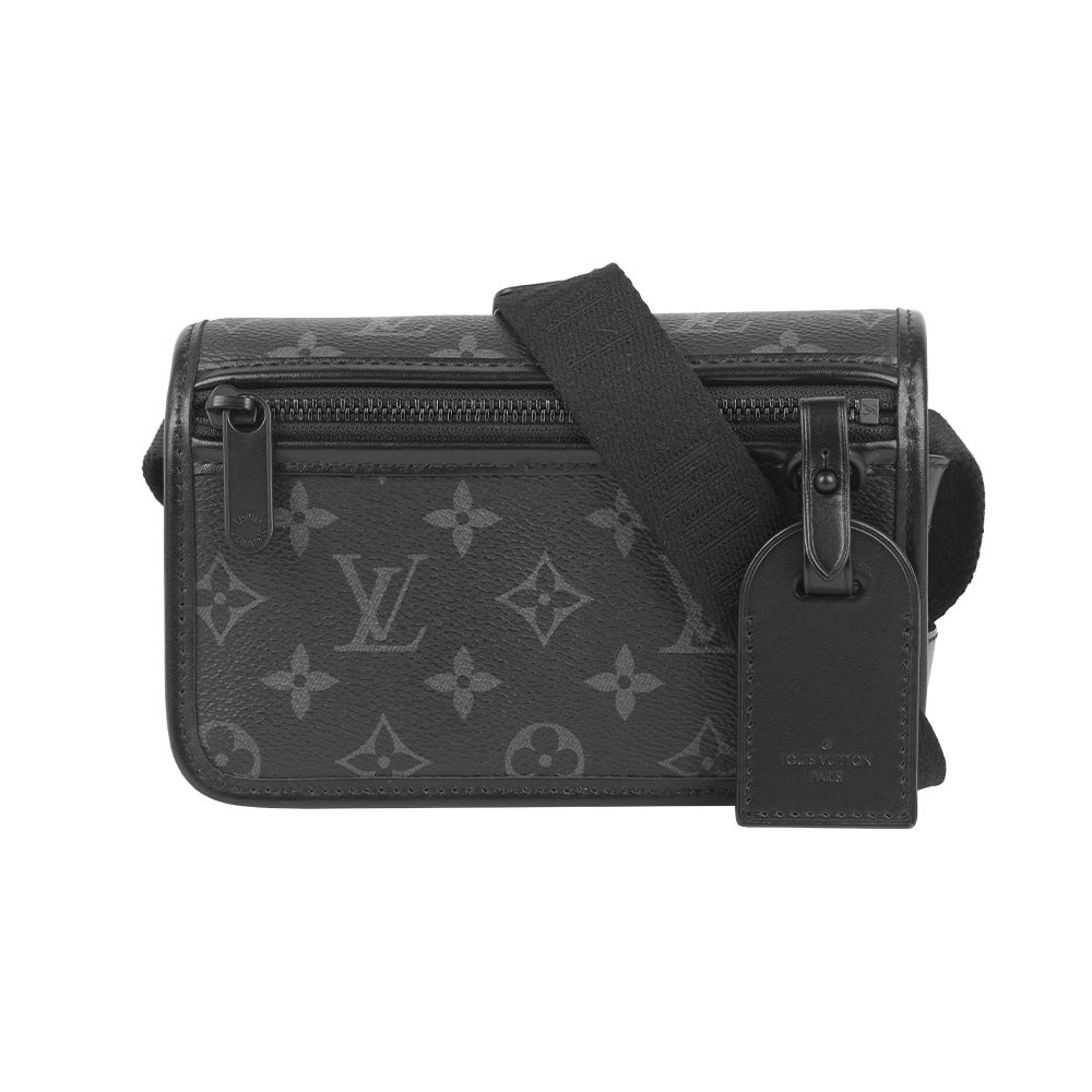 【Louis Vuitton】Bosphore 磁吸翻蓋式斜背包(黑灰色)