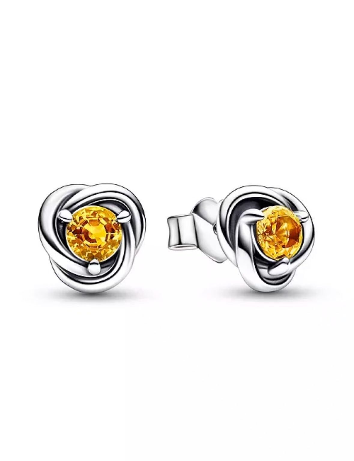 【預購】 Pandora H070362 November 永恆圓圈耳環 (蜜黃色)