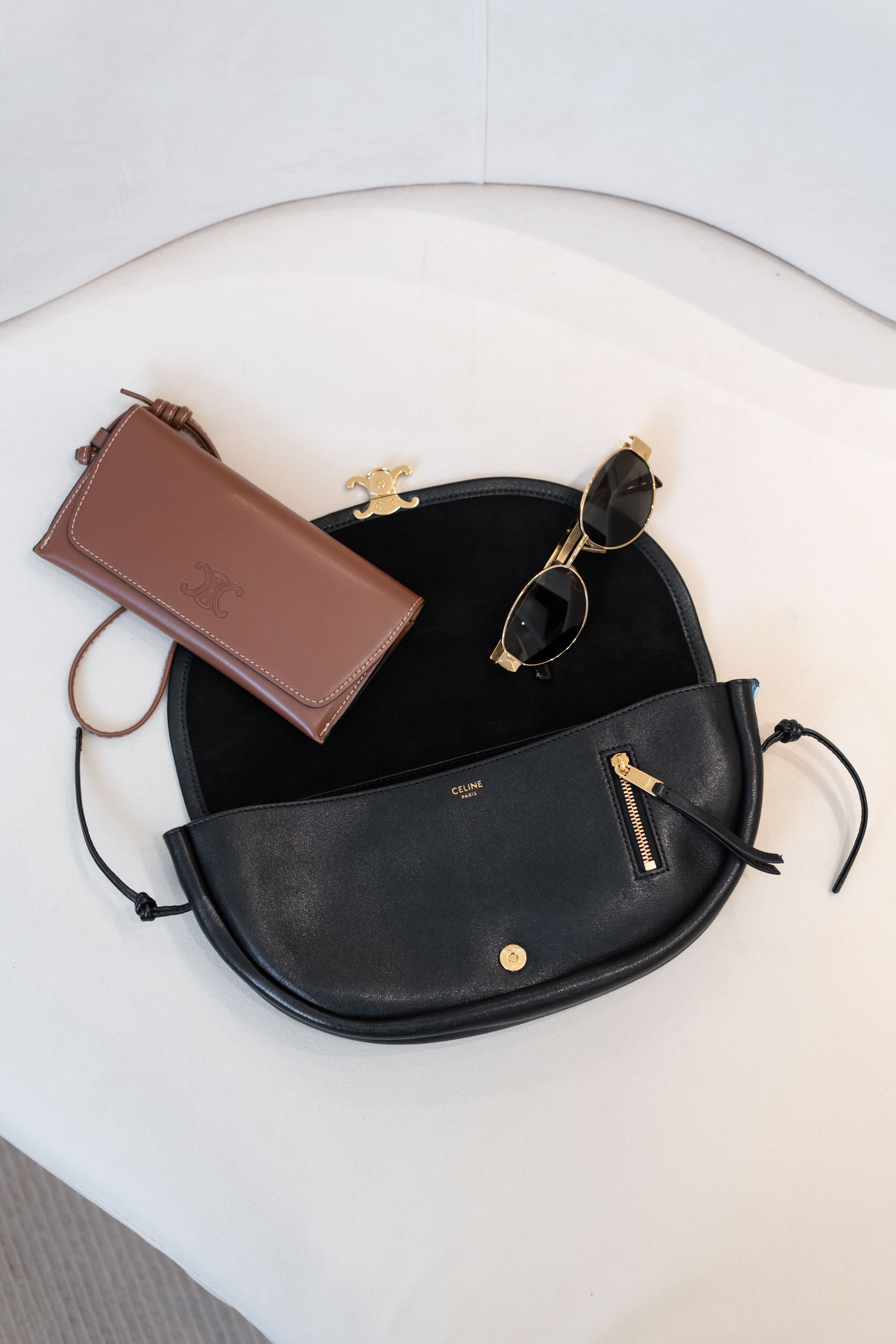 Celine Little Halfmoon Soft Triomphe Black