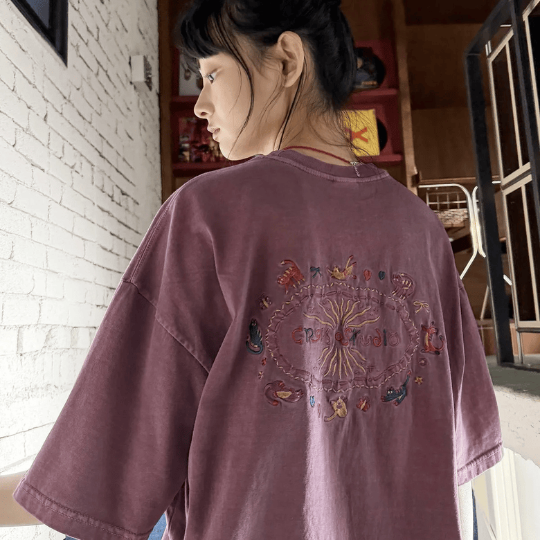 CPGN STUDIO｜韓國最大平台musinsa 1月Top2熱賣必買款✨Cat Sticky Pigment T-shirt [4 colors] CP337