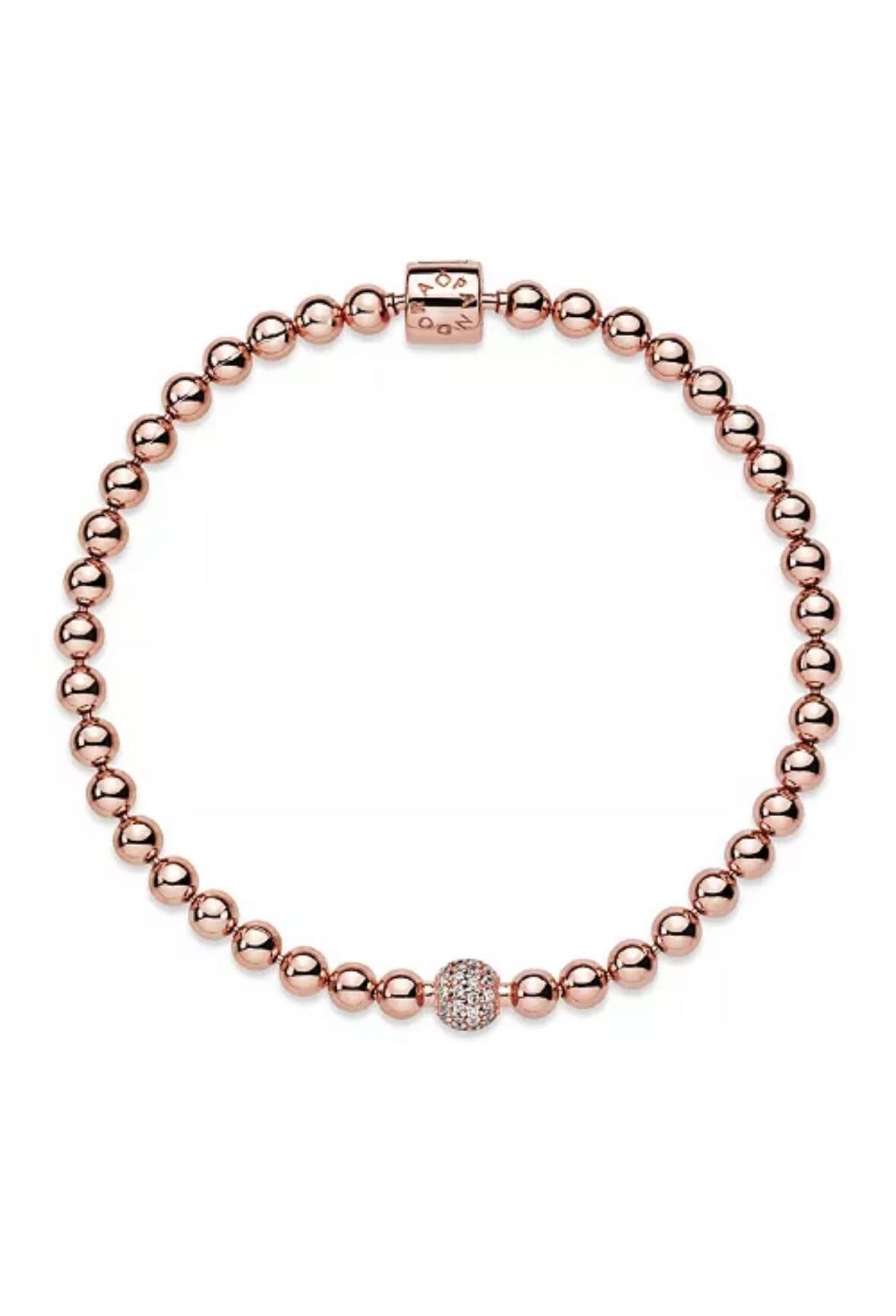【預購】 Pandora H070377 14K玫瑰金鍍層珠串手鏈