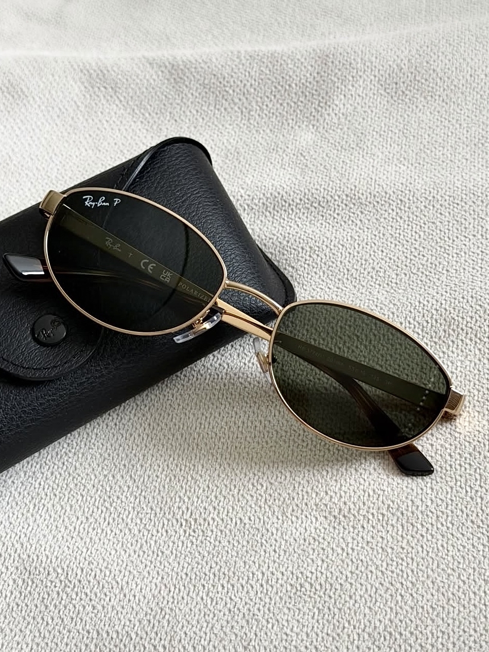 代購-〈JENNIE同款〉RayBan雷朋 金屬 橢圓 偏光太陽眼鏡 墨鏡 RB3774D 001