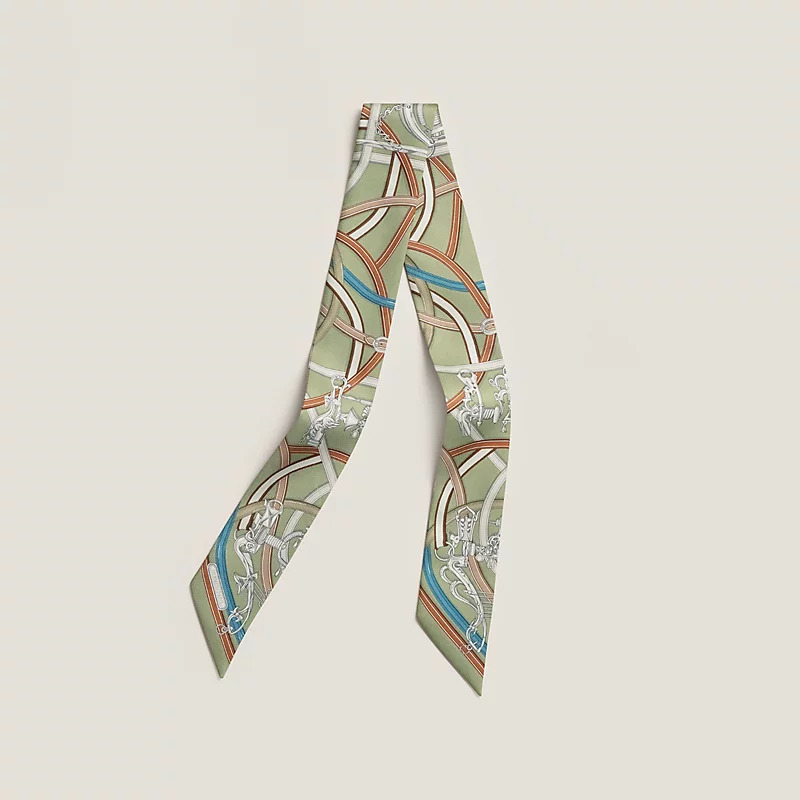 HERMES Harnais Legendaire Twilly AS/VERT AMANDE/BLEU