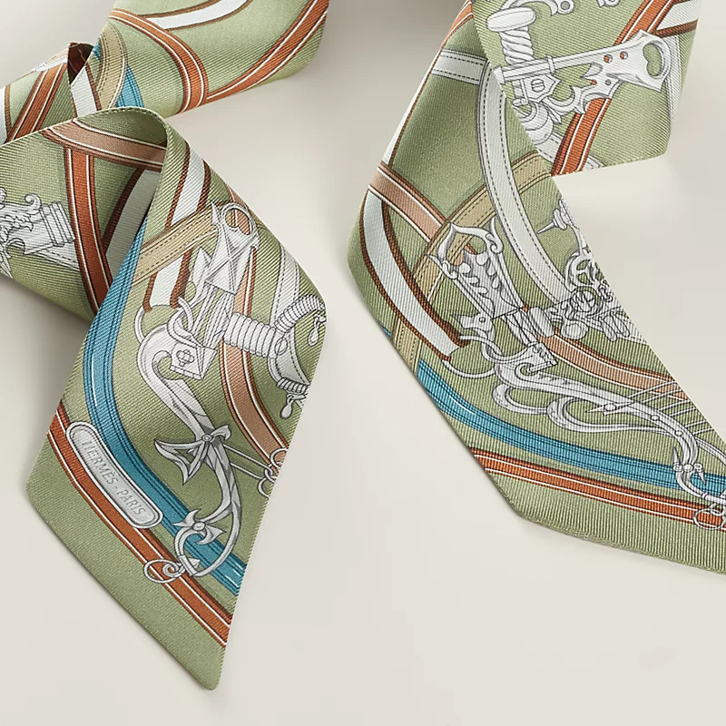 HERMES Harnais Legendaire Twilly AS/VERT AMANDE/BLEU