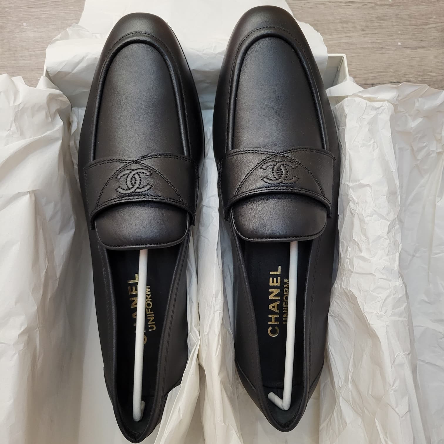 CHANEL UNIFORM LOAFERS BLACK