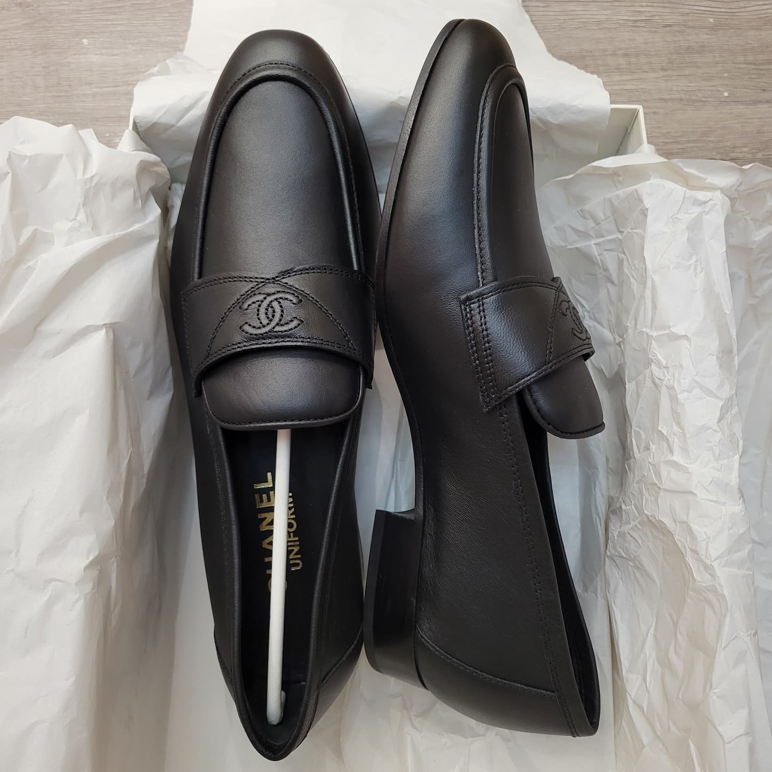 CHANEL UNIFORM LOAFERS BLACK
