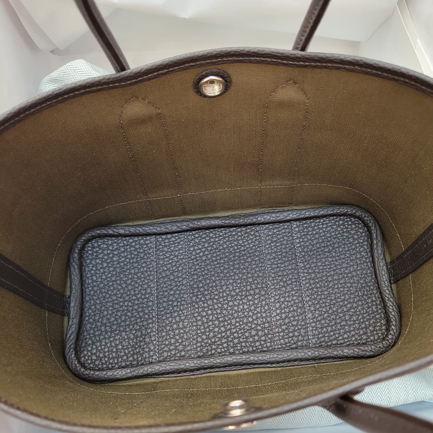 HERMES GARDEN PARTY 23 MINI VERT OLIVE/BAI-BRUN CK 橄欖綠/棗棕色