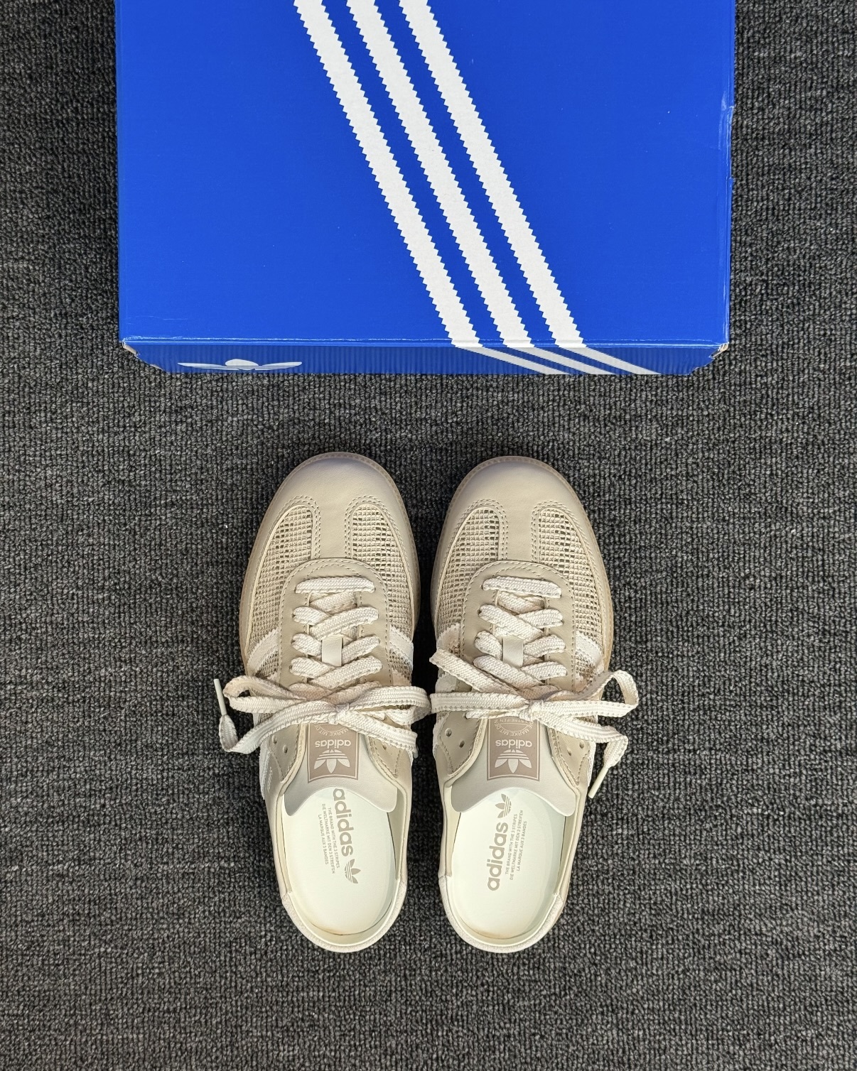 ADIDAS ORIGINAL SAMBA MULE 奶茶灰 米灰 白色 焦糖底 編織設計 穆勒鞋 懶人鞋 拖鞋 涼鞋 女鞋 HP5051 / 現+調