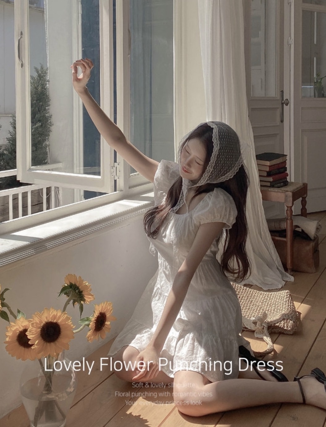 【仙女感滿滿💗】預訂 LOVELY FLOWER PUNCHING DRESS | WHITE