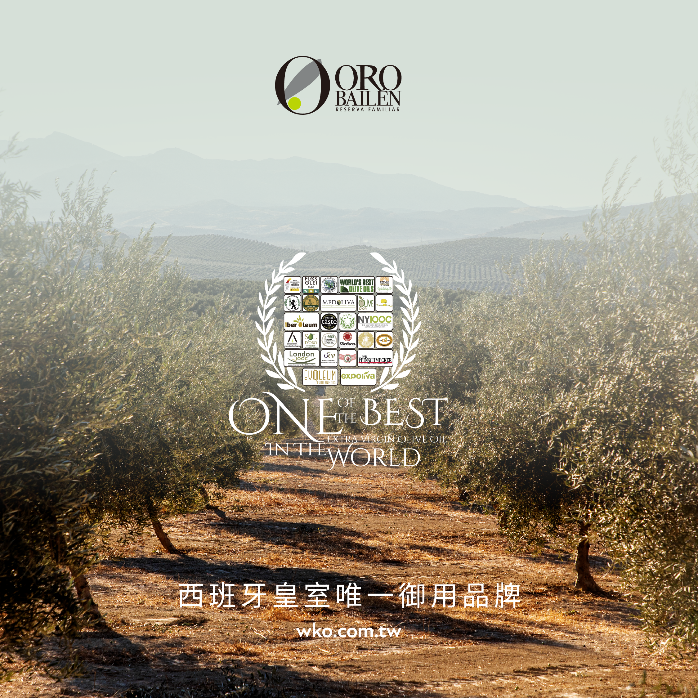 皇嘉 Oro Bailén 五大風味系列，累積參與超過 120 個國際獎項與評鑑機構，歷年得獎紀錄累計逾 400 次