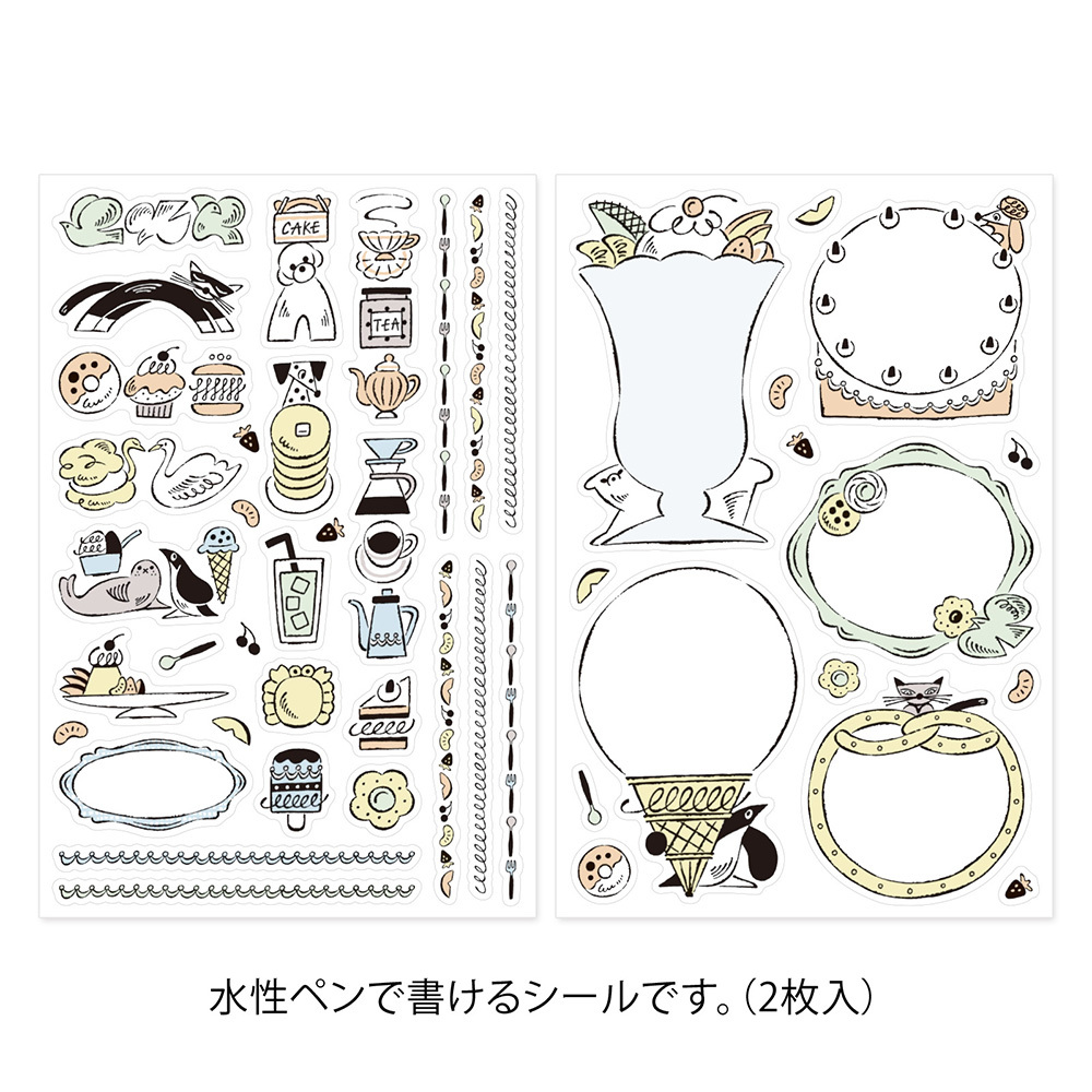 甜點與動物 Yuru Log 貼紙2枚｜MIDORI 日本