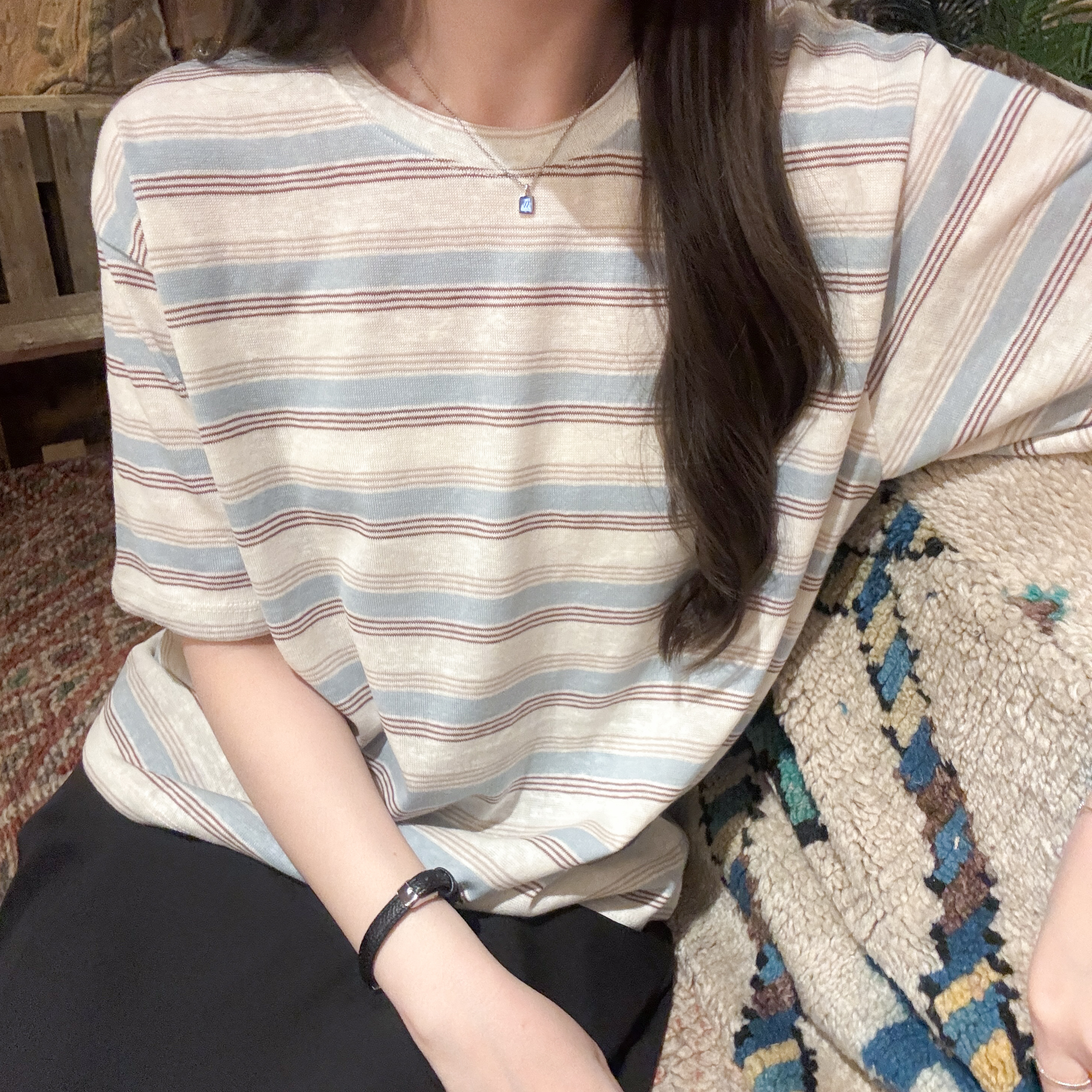 彩色橫間Tee