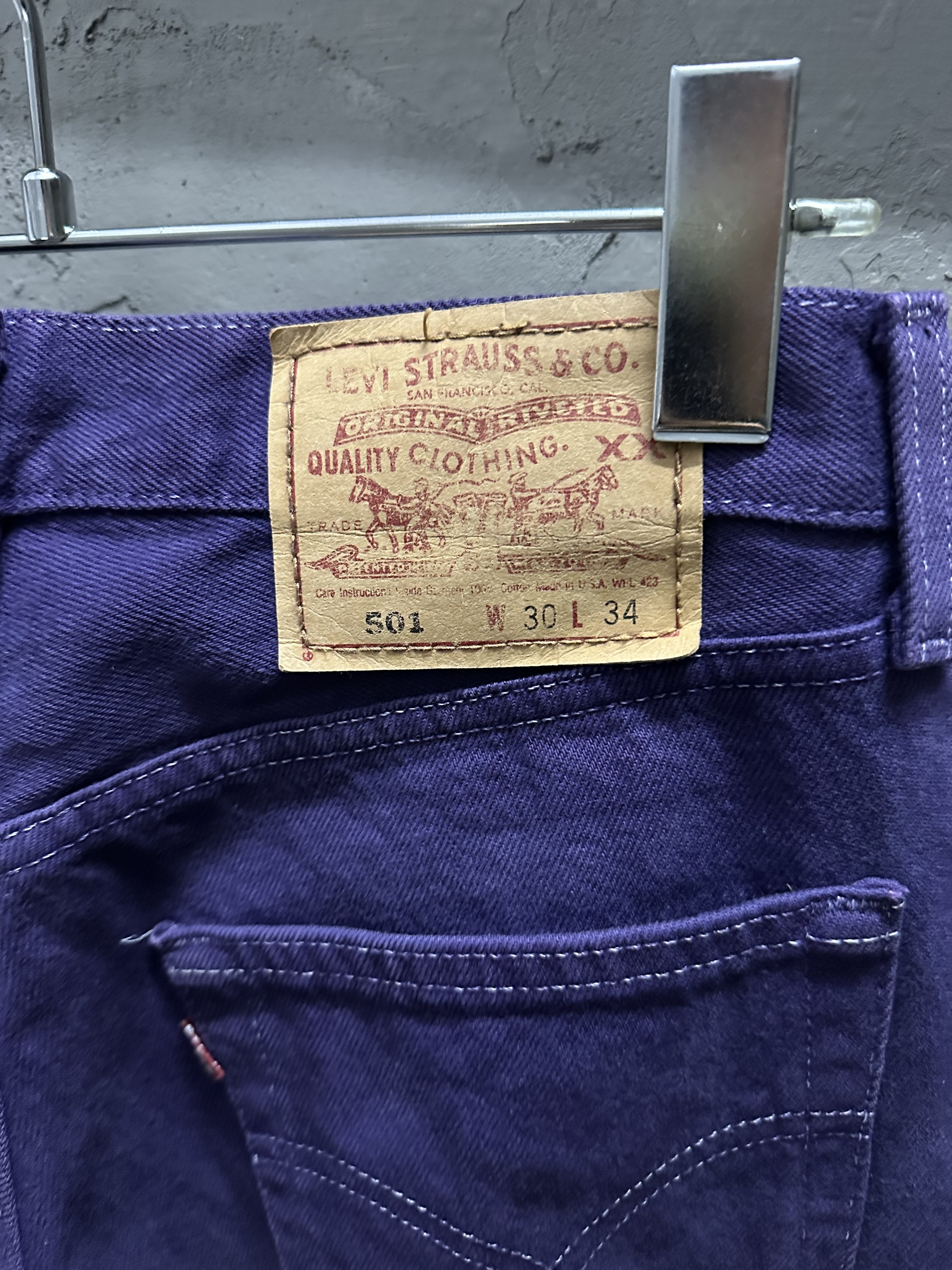 90’s Levi’s 501 Color Purple  (MADE IN USA)