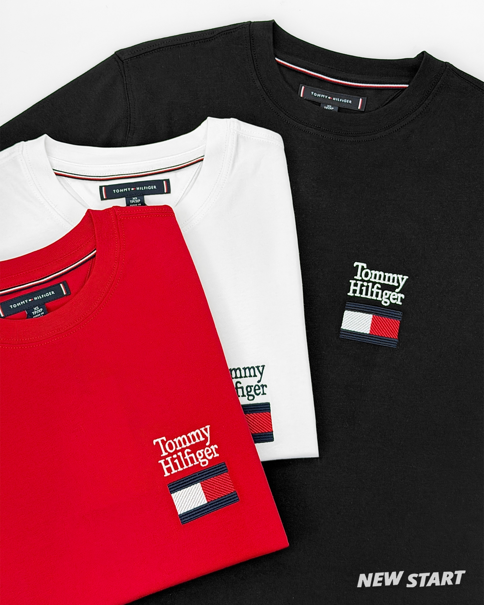 Tommy Hilfiger 電繡小字母+國旗 短袖上衣 短T