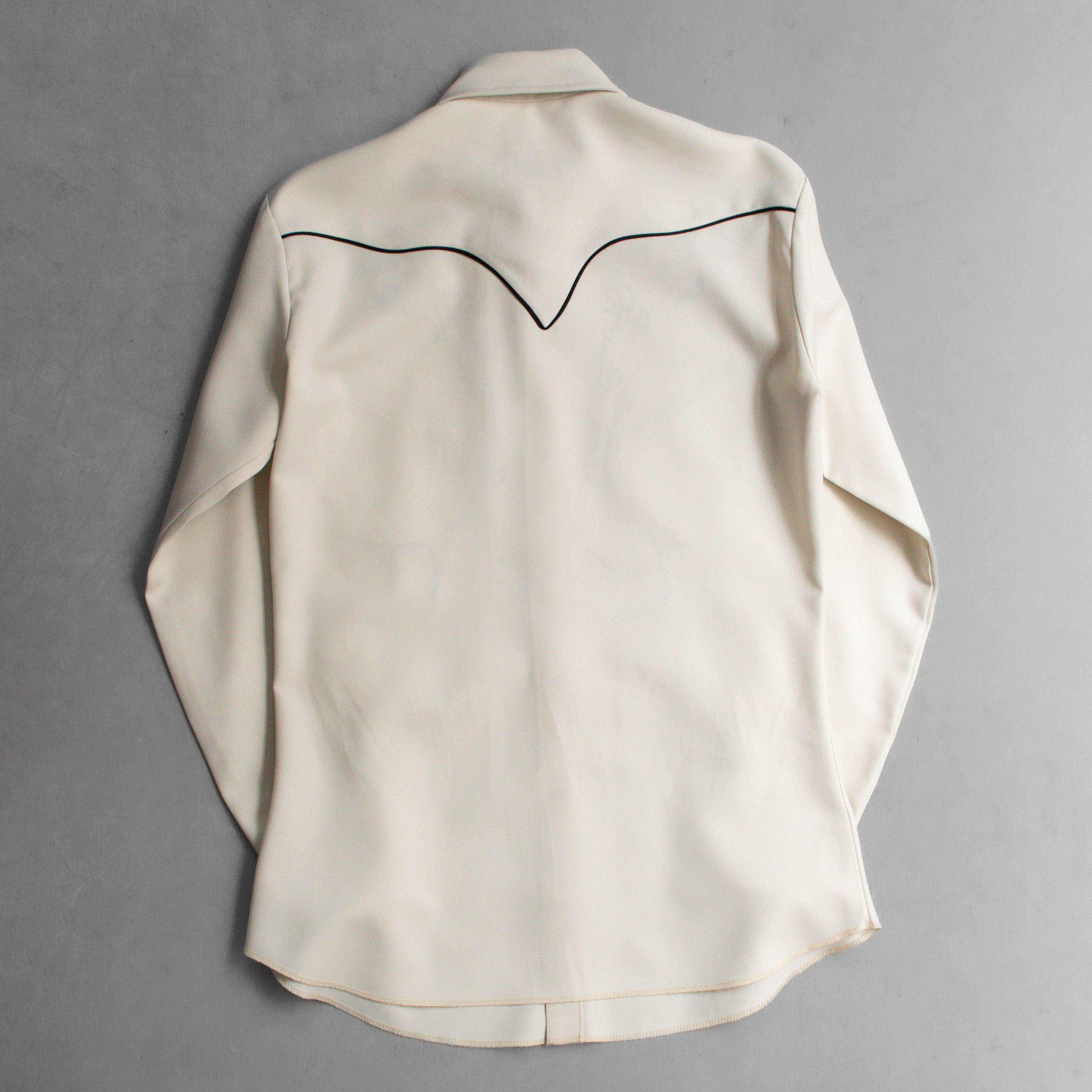70S H BAR C WESTERN SHIRT 美國製 白色 刺繡 西部 長袖 襯衫