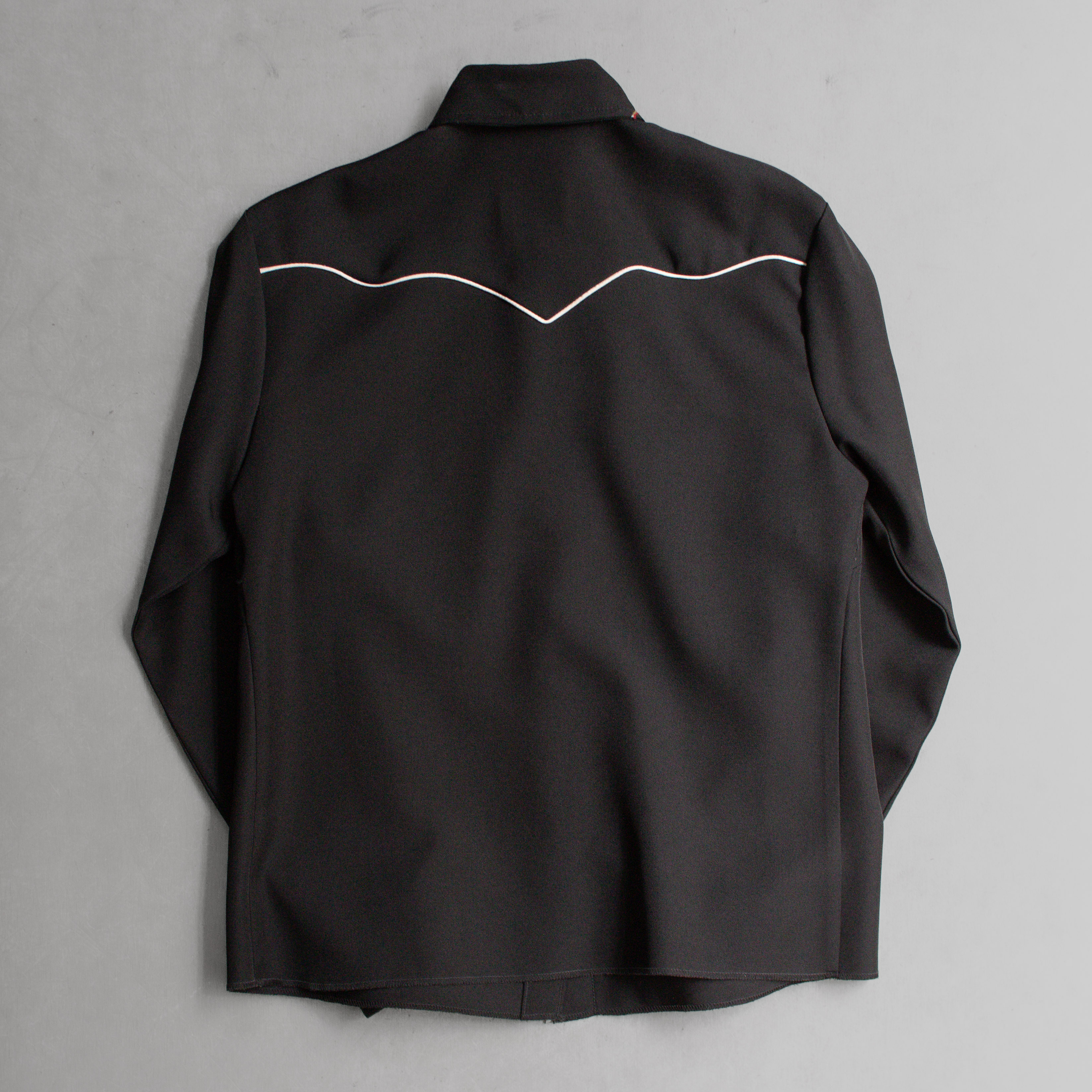 70S H BAR C WESTERN SHIRT 美國製 黑色 刺繡 西部 長袖 襯衫