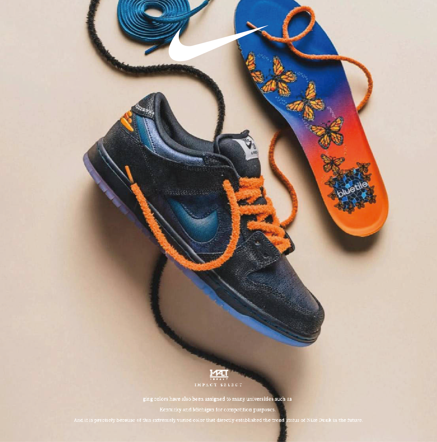 Nike x Bluetile Nike SB Dunk Low Pro "Monarch Butterfly" 帝王蝶 IQ1323-001